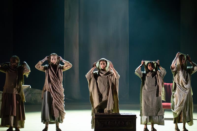 Students performing a show called Medea